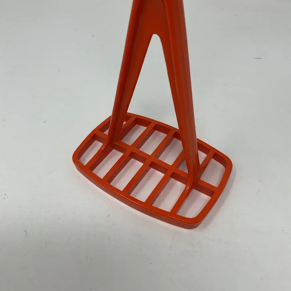 Vintage Foley Orange Nylon Potato Masher Retro Non-Stick Kitchen Utensil